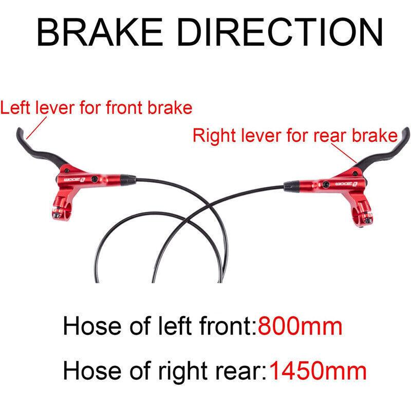 ZOOM MTB Hydraulic Disc Brake Left Front&Right Rear 160mm 6061-T6 Aluminum Alloy Caliper Lever IS PM Bike Oil Pressure electric  bikes