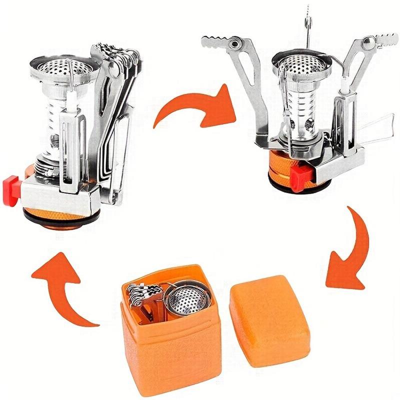 Portable Foldable Camping Stove, Lightweight Gas Stove with Storage Box, Outdoor Camping Kitchenware for Hiking & Picnic, Christmas Gift