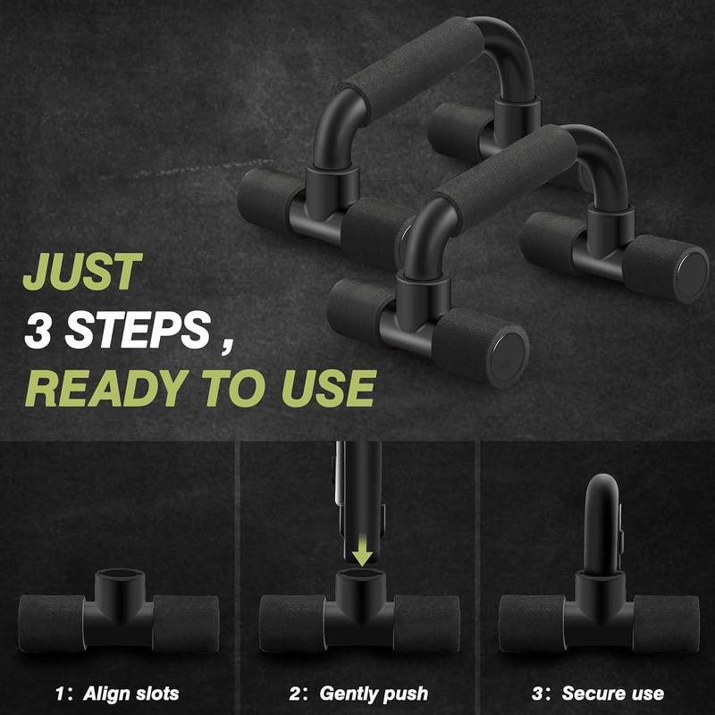 Push Up Bars, 1 Pair Home Workout Equipment Push Up Handle with Cushioned Foam Grip and Non-slip Sturdy Structure, Strength Training Equipment for Men & Women