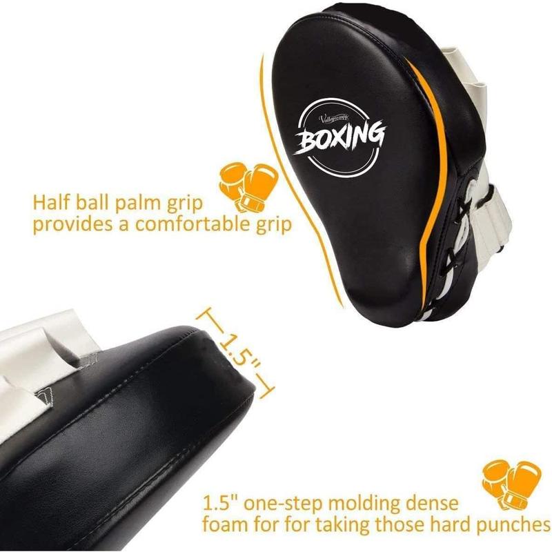 Vall Boxing Curved Focus Punching Mitts- Leatherette Training Hand Pads