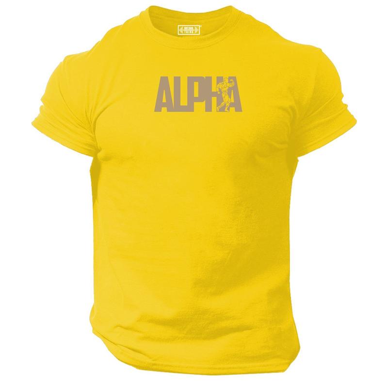 Alpha T Shirt Clothing Bodybuilding Training Workout Exercise Muscles Top