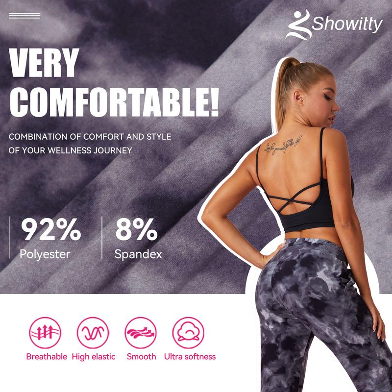 SHOWITTY 1 3 Pack Women's Plus Size Joggers with Pockets - Comfy Sweatpants for Yoga Lounge Black Workout Pants