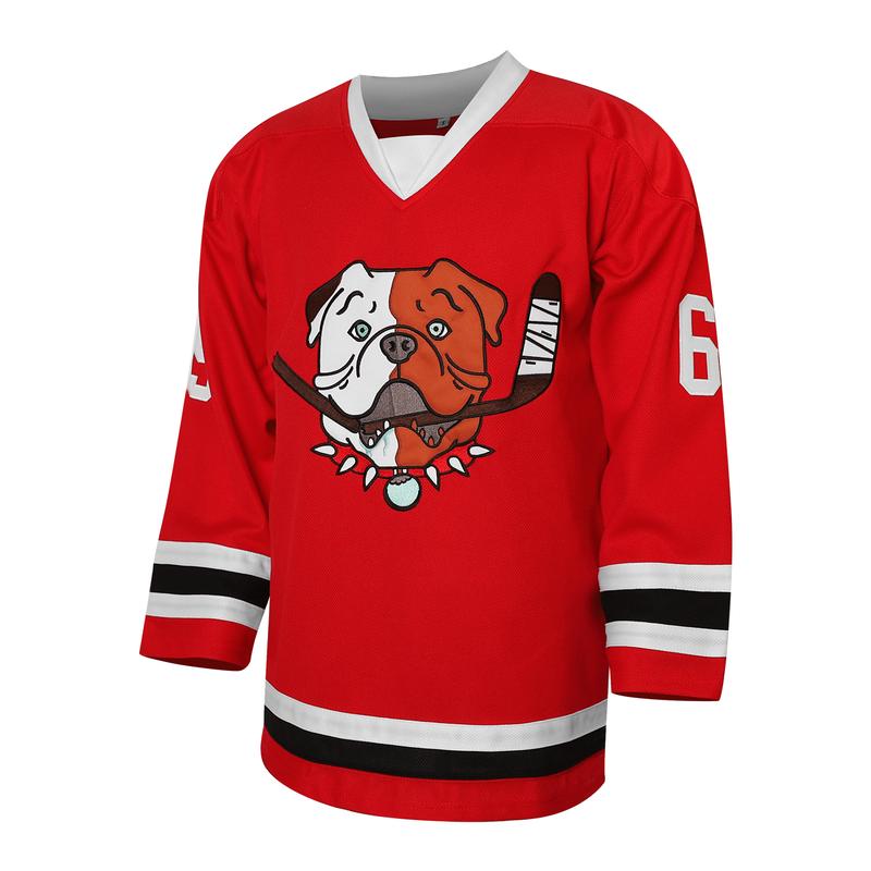 Sudbury Bulldogs Shore 69 Series Adult Hockey Jerseys Mens #69 Ice Hockey Embroidered V-Neck Loose Fit Polyester Sports Shirt - Breathable, Slight Stretch