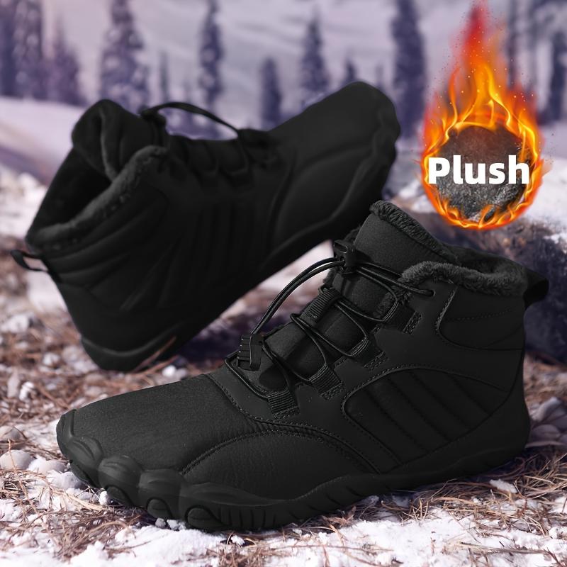 Waterproof Winter Barefoot Shoes, Non-Slip Wide Toe Box Unisex Hike Footwear Boots for Women Men, Warm Walking Trail Sneakers