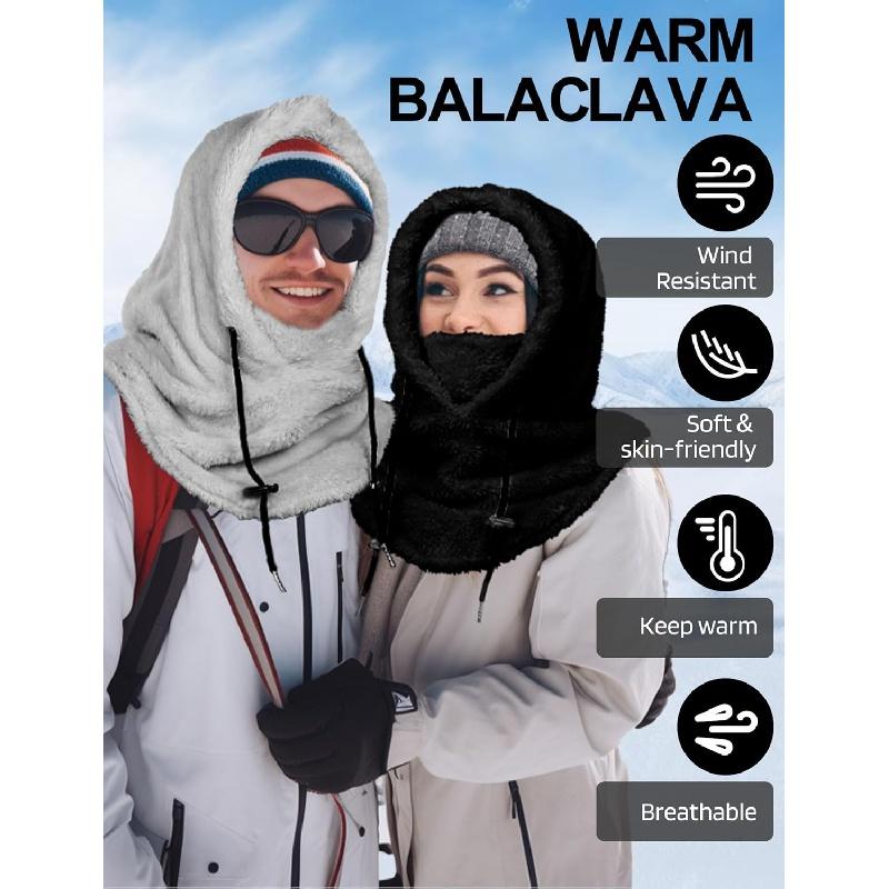 Balaclava Winter Ski Mask for Men Women, Fleece Face Mask Women Hat Neck Windproof Hooded Scarf Cold Weather Warm Face Cover