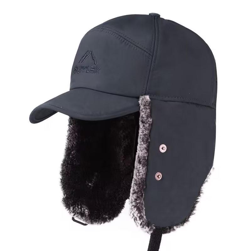 MAXMARKETING Winter Sports Hats, Sports Hats and Outdoor Hats, Thick Artificial Fur Outdoor Sports Hats with Removable Face Masks, Ski Bike Outdoor Sports Accessories Windproof Thermal Faux Fur