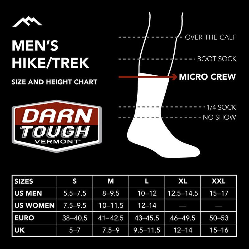 Darn Tough Men's Hiker Micro Crew Midweight Hiking Sock - Perfect for Outdoor Activities | Boot Socks | Black and Olive Color | Menswear