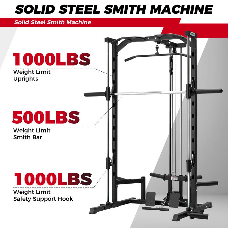 RitFit PSR05 Multifunctional Smith Machine with 13 Accessories Included smith  machine squat machine power rack