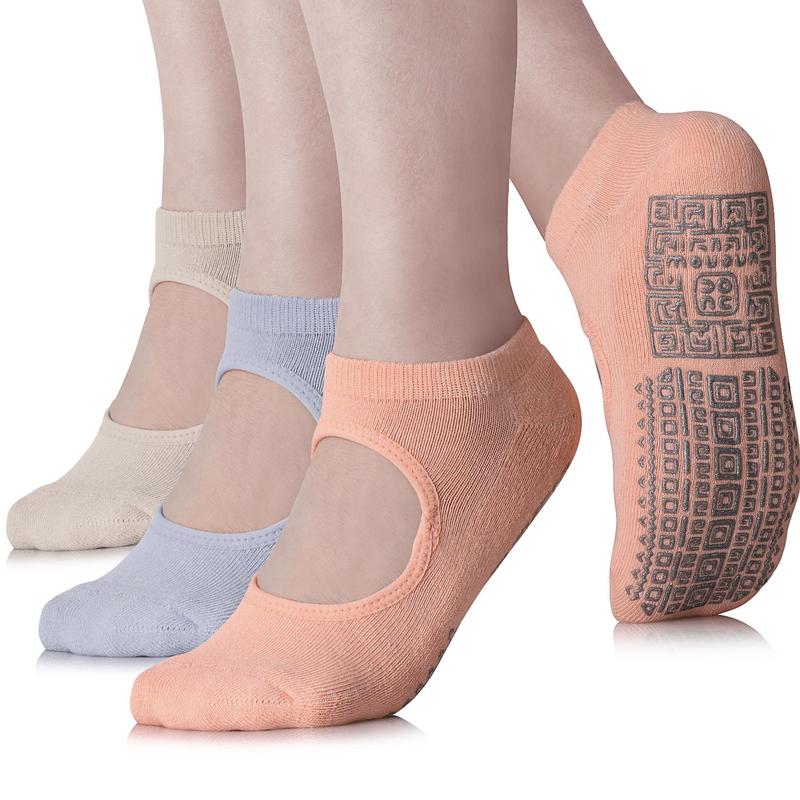 unenow Non Slip Grip Yoga Socks for Women with Cushion for Pilates, Barre, Home Breathable Comfortable