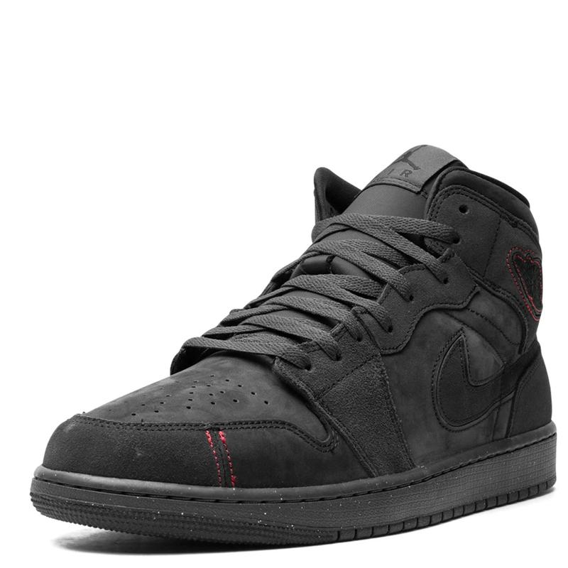 Nike Air Jordan 1 Mid Black Craft Red FQ7742-001 Gradeschool Womens Sizing New