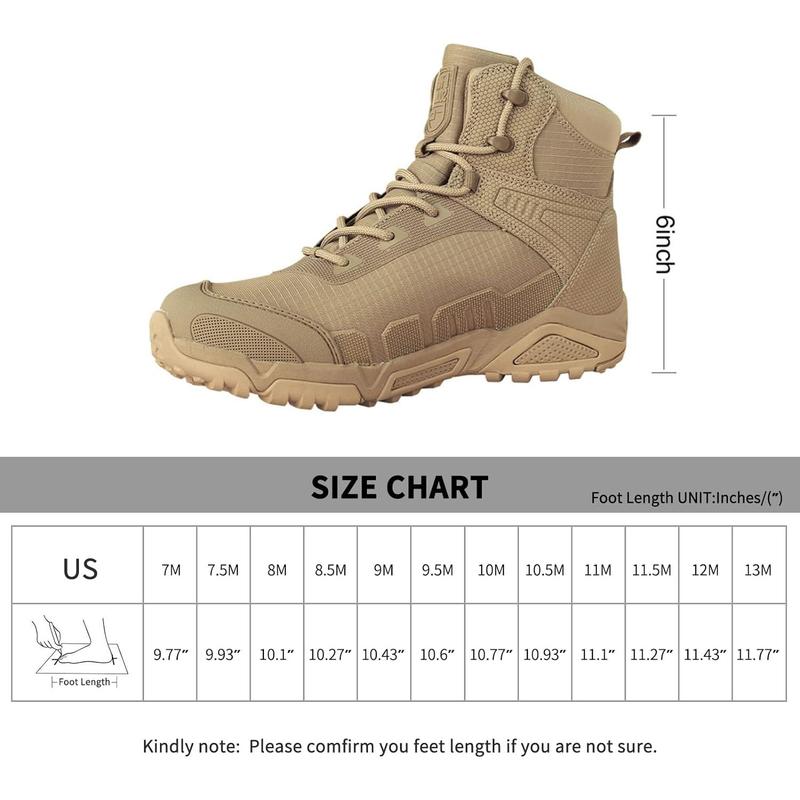 FREE SOLDIER Men's Waterproof Hiking Boots Lightweight Work Boots Military Tactical Boots Durable Combat Boots