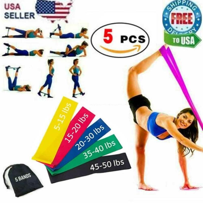 Resistance Bands Loop Set Gym Exercise Yoga Strength Workout Fitness Butt Lift