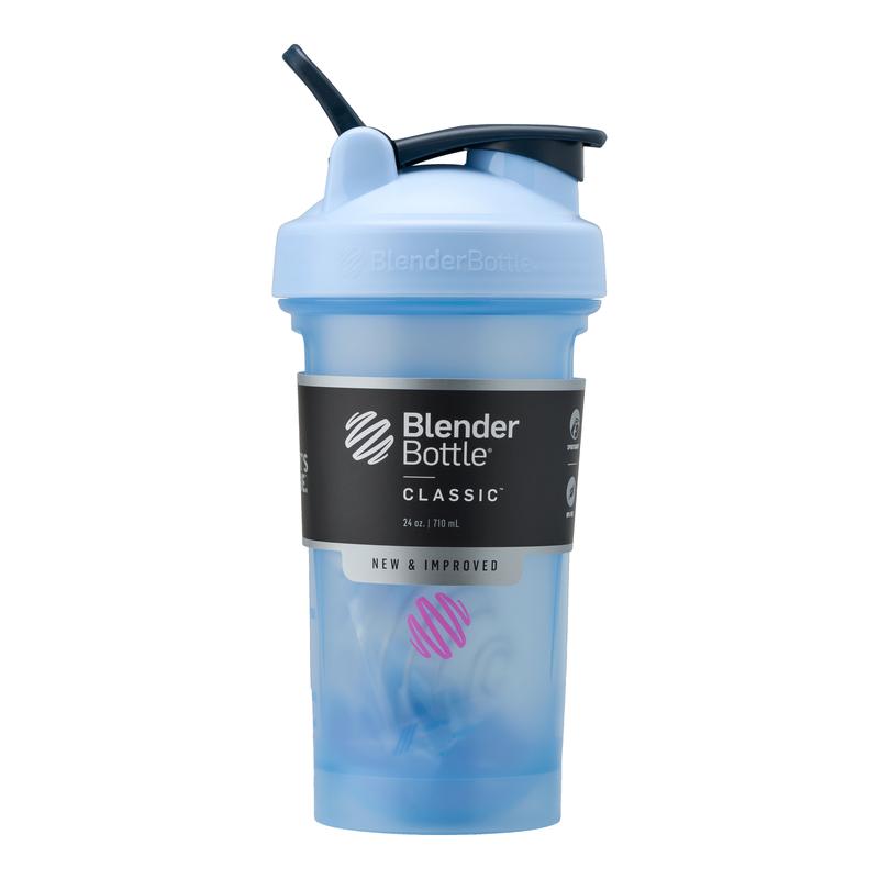 BlenderBottle Classic V2 24 oz Blue Shaker Cup with Flip-Top Lid