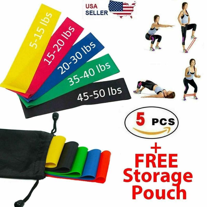 Resistance Bands Loop Set Gym Exercise Yoga Strength Workout Fitness Butt Lift