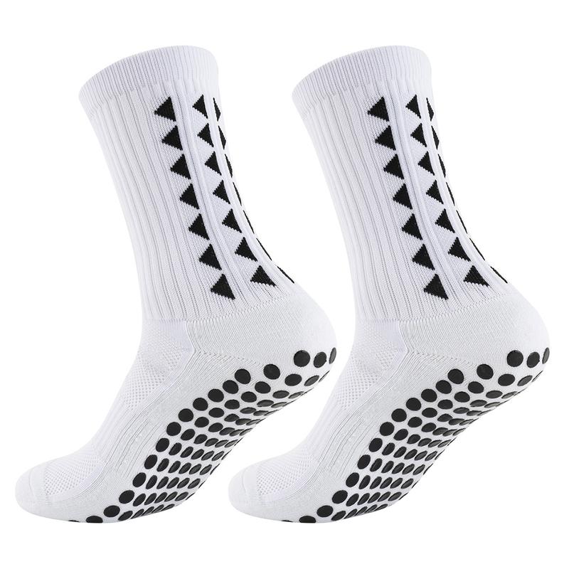 1 pair of breathable, sweat-absorbing, shock-absorbing, non-slip thickened towel-bottom socks, suitable for soccer training, professional soccer matches and daily fitness workouts