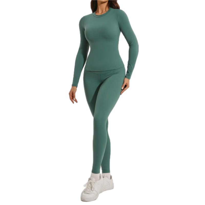 Women's 2 Piece Track Suits Outfits Workout Long Sleeve Top Jogger Legging Pants Sets