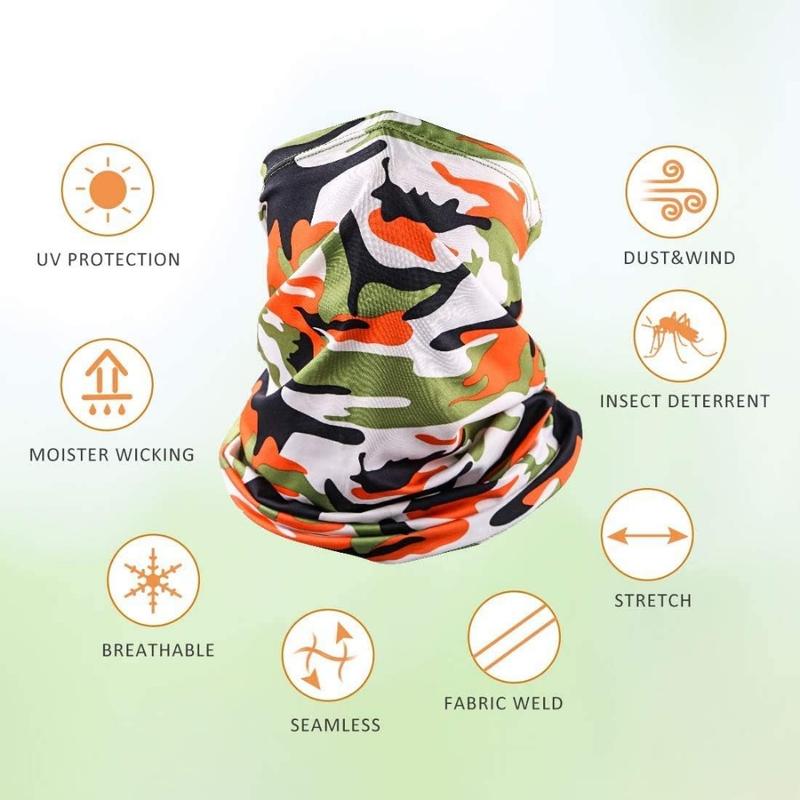 6 Pieces UV Protection Face Mask, Cooling Neck Gaiter, Moveable Face Mask, Men Women Ski Mask, Outdoor Sun Protection Balaclava, Soft Windproof Scarf, Breathable Face Cover, for Hiking, Cycling, Running, Fishing, Climbing, Skiing