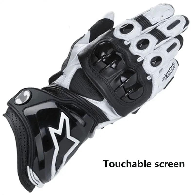 Leather Motorcycle Racing Gloves for Off-Load Protection