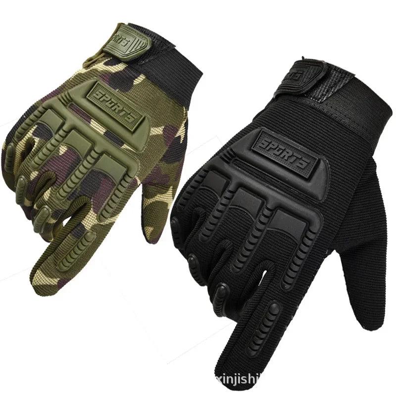 Kids Full Finger Tactical Riding Gloves with Anti-slip Protection and Camouflage Design