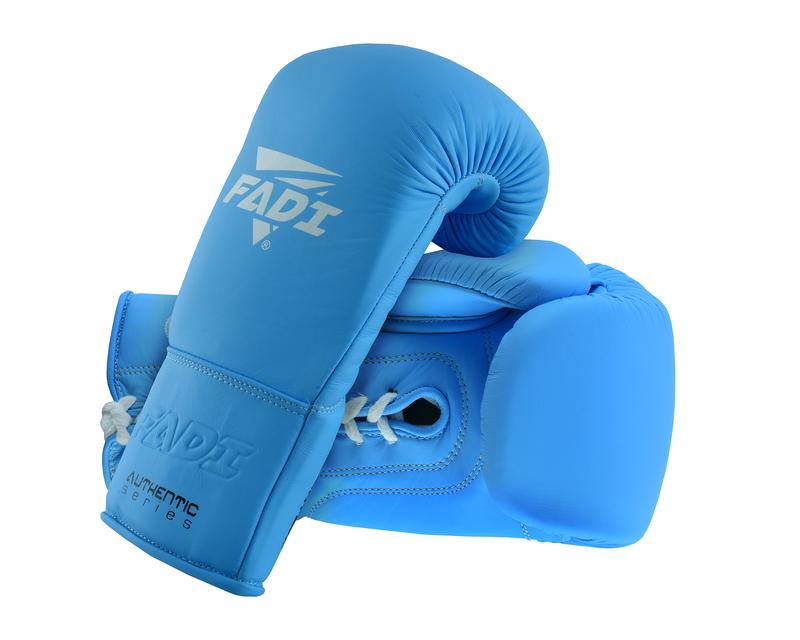 Fadi Sports Authentic Series Lace up Boxing Gloves - In Sky Blue Matte Genuine Leather 12 oz