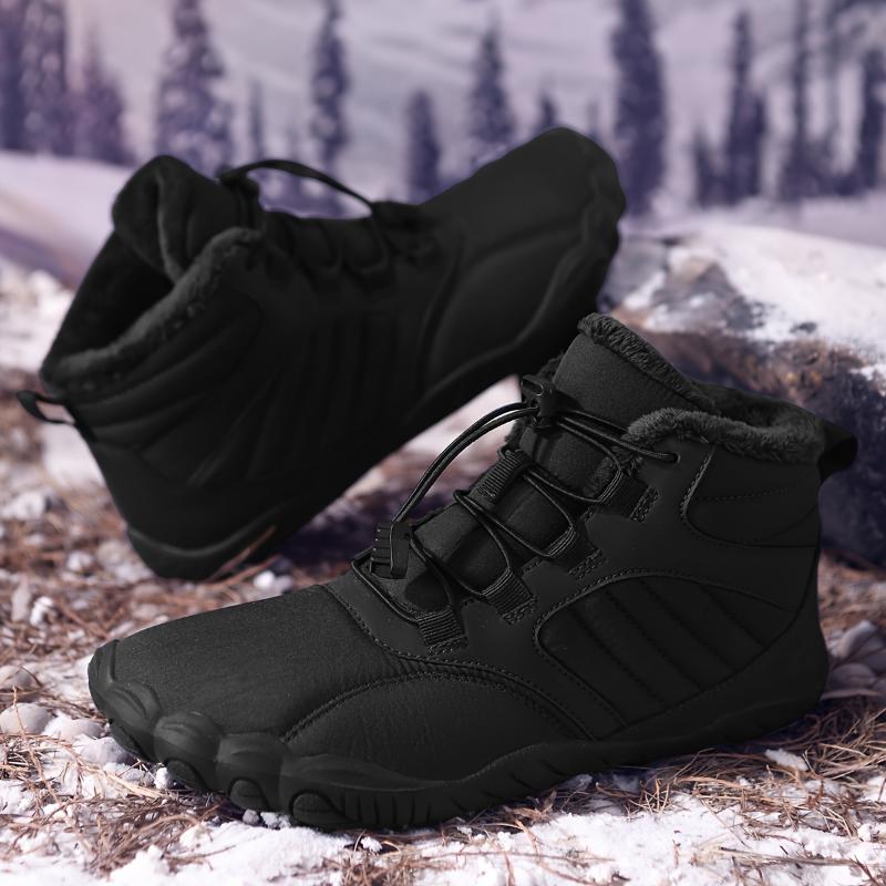 Waterproof Winter Barefoot Shoes, Non-Slip Wide Toe Box Unisex Hike Footwear Boots for Women Men, Warm Walking Trail Sneakers