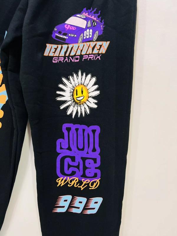 Juice Wrld 999 Club Motorsports SweatPants Unisex Y2K Streetwear Hip Hop Rapper 90s Vintage Juice WRLD 999 Club Print Elastic Waist Sweat Track Pants Joggers, Fall Winter Lazy School Outfit