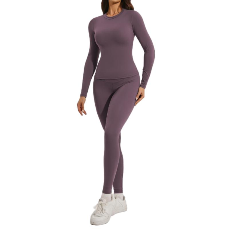 Women's 2 Piece Track Suits Outfits Workout Long Sleeve Top Jogger Legging Pants Sets