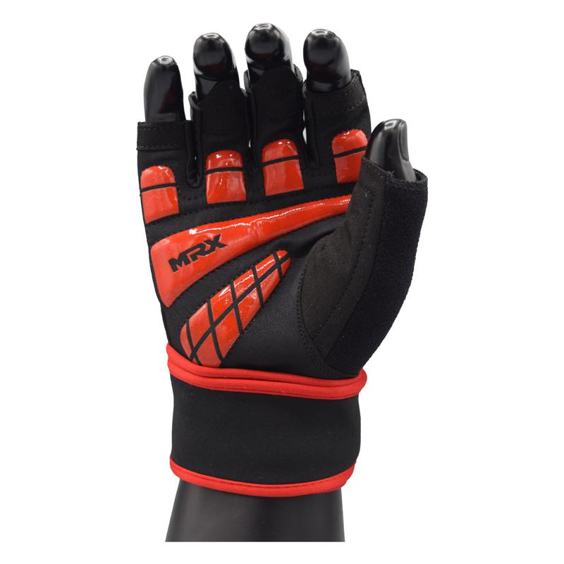 MRX Weightlifting Gloves for Men Workout Wrist Support Lifting Gym Gloves | Workout Gym Accessories for Fingerless Gym Exercise for Powerlifting