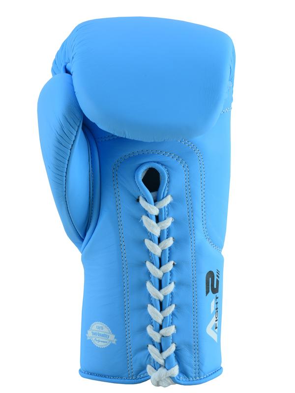 Fadi Sports Authentic Series Lace up Boxing Gloves - In Sky Blue Matte Genuine Leather 12 oz