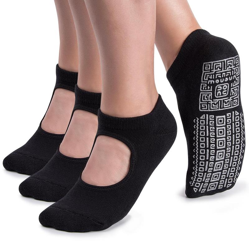 unenow Non Slip Grip Yoga Socks for Women with Cushion for Pilates, Barre, Home Breathable Comfortable