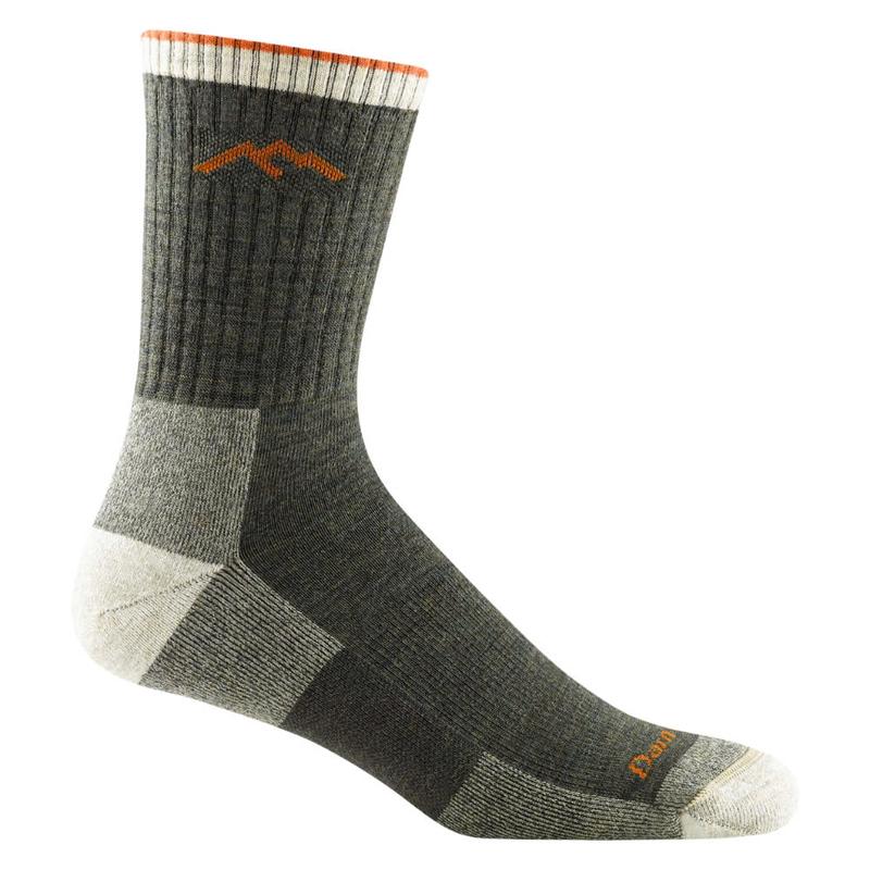 Darn Tough Men's Hiker Micro Crew Midweight Hiking Sock - Perfect for Outdoor Activities | Boot Socks | Black and Olive Color | Menswear