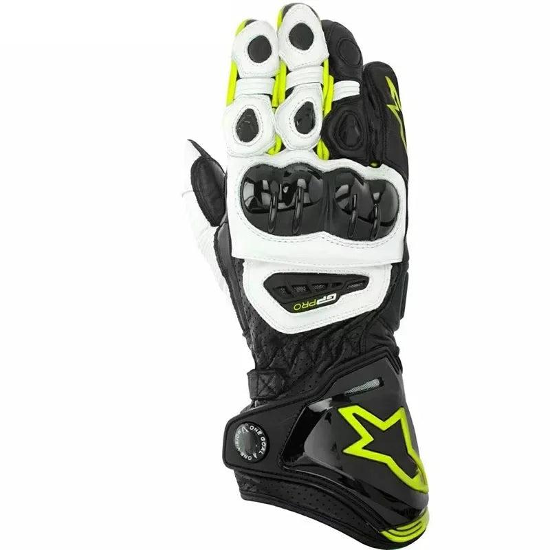 Leather Motorcycle Racing Gloves for Off-Load Protection