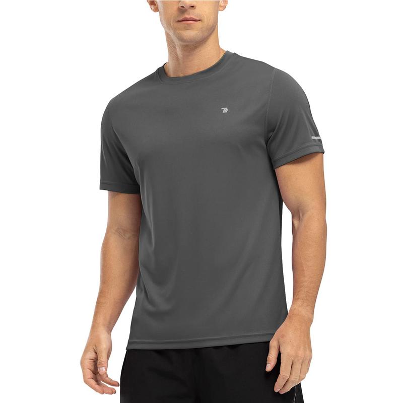 GOPUNE Men's Hiking Shirts Short Sleeve Athletic Dry Fit Waterproof Shirts Running Gym Active Performance T Shirts