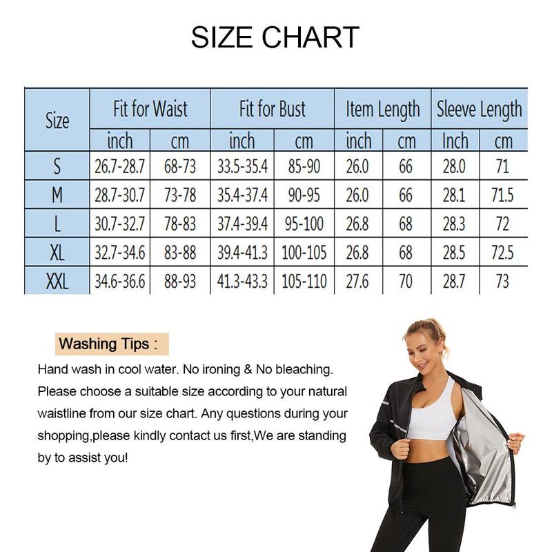 Women's Sauna Suit Designed for Maximum Heat and Sweat, featuring Reflective Silver Logo, Zippered Long Sleeves, and Pleated Details for a Secure and Comfortable Fit - Optimal for Weight Loss and Fitness Goals