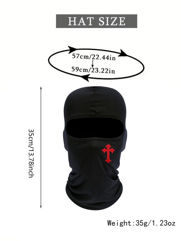 Unisex Y2k Cross Print Balaclava Mask , 2024 New Style Summer Windproof Face Covering for Men & Women, Sun Protection Face Mask for Outdoor Activities, Black Mask