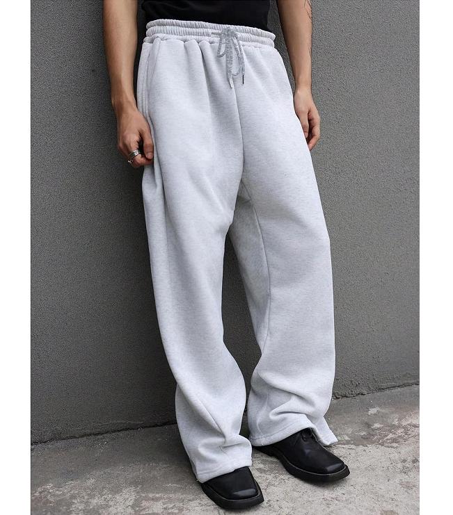 Drawstring Waist Winter Warm Straight Wide Leg Baggy Pants Workout Athletic Sweatpants with Pocket