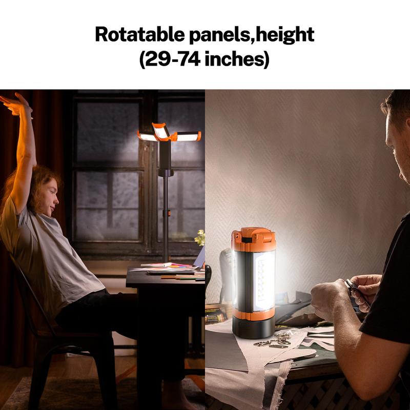 OGERY Rechargeable 10000 mAh Camping Light with Stand, 2100 Lumens Cordless Dimmable Camping Work Light with Detachable Tripod