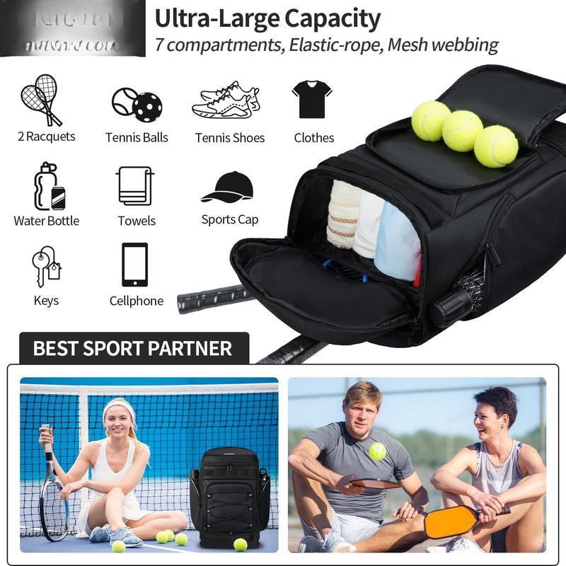 Tennis Bag Tennis Backpack - Large Tennis Bags for Women and Men to Hold Tennis Racket,Pickleball Paddles, Badminton Racquet, Squash Racquet and Tennis Accessories