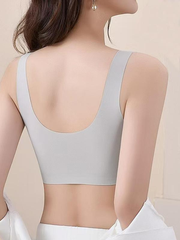 Women's Colorblock Wireless Sports Bra, Breathable Comfortable Backless Sports Bra, Ladies Sportswear for Indoor Outdoor Wear