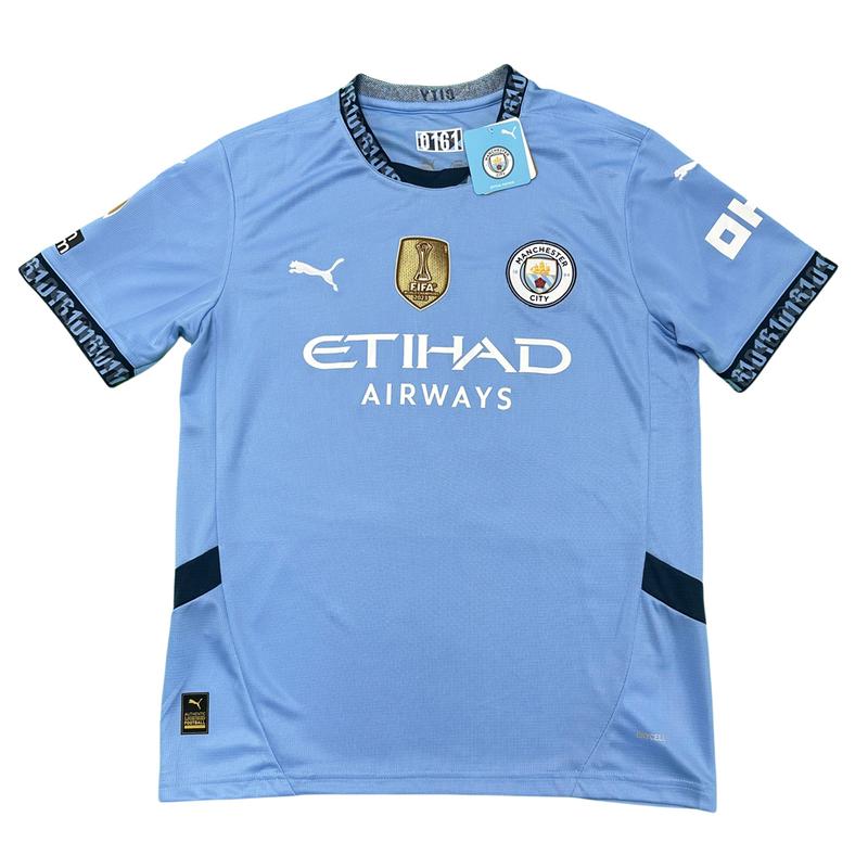 Puma 2425 Manchester City Home Blue Short Sleeve Retro Top Soccer Jersey Quick Dry Premier League