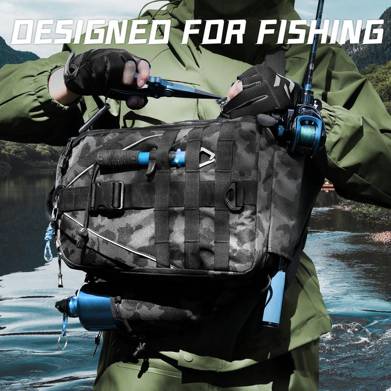 Fishing Backpack, with Fishing Rod Bracket-Fishing Backpack with Fishing Rod Bracket-Fishing Tackle Box, Fly Fishing Gift for Men and Women (Accessories Not Included)