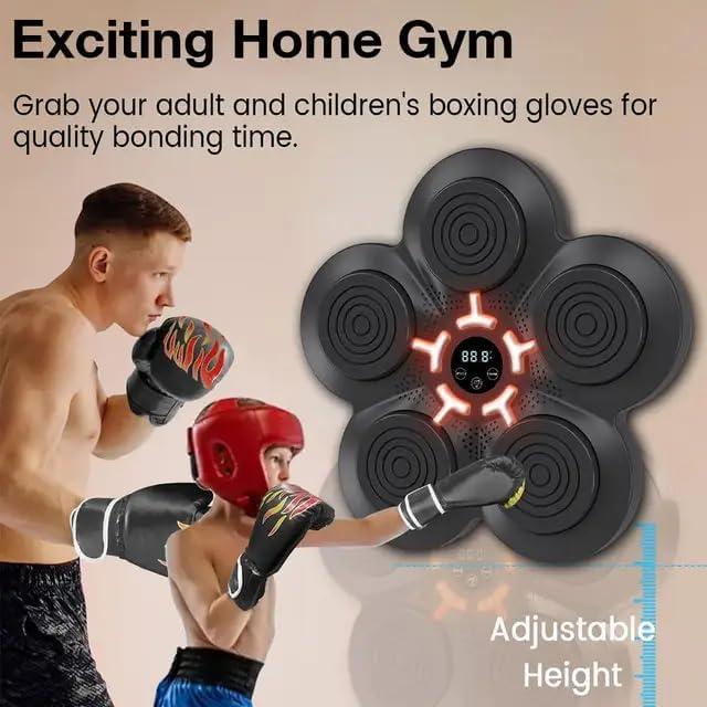 Musical Boxing Machine, Smart Music Boxing Machine with Bluetooth, Boxing Game Trainer, Fun, Wall Mounted Punching Pad Bag with Stand, Musical Boxing