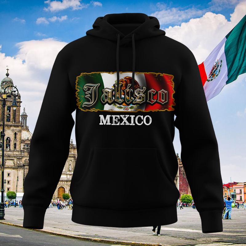 Mexico States Design Black Hoodie