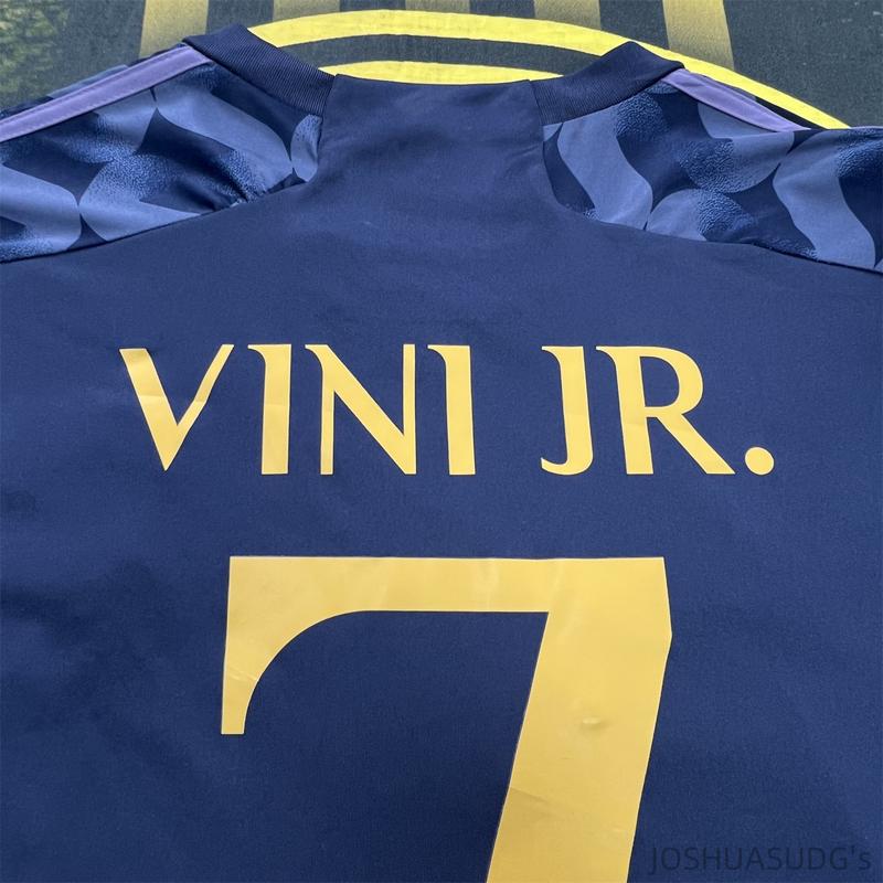 23 24 VINI JR 7 Away Fan Edition Short Sleeve Vintage Soccer Jersey