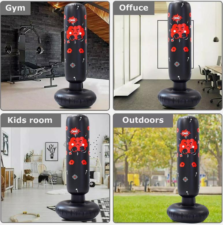 Kids Punching SandBag – Inflatable Fitness Vertical Boxing Bag For Adult Kids with Free Standing Boxing Cardio Kickboxing Home Gym Training Christmas Birthdays Gift