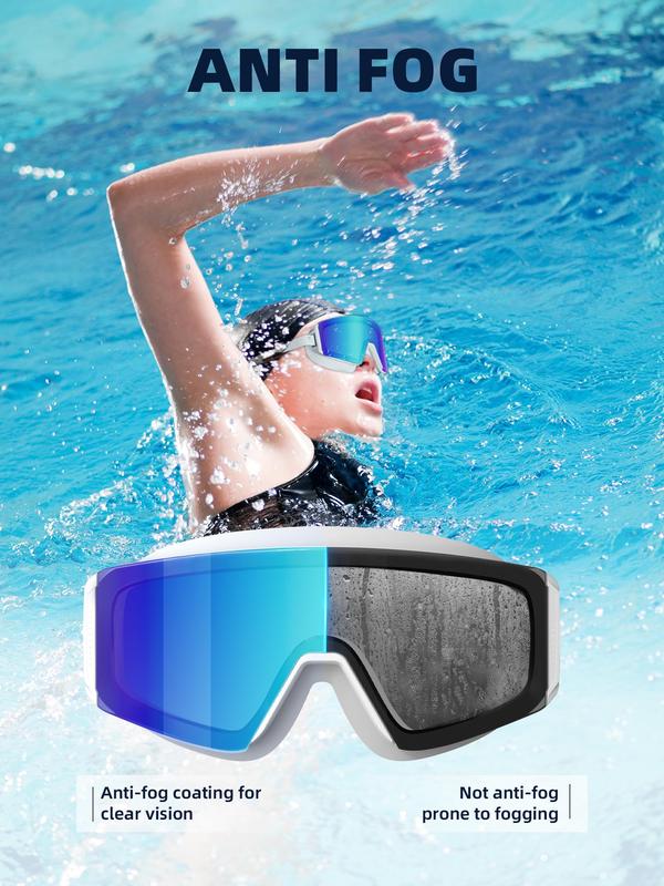 Swim Goggles,Wide View Anti Fog&UV Swimming Goggles for Audlt, No Leaking Swim Glasses for Men Women Youth