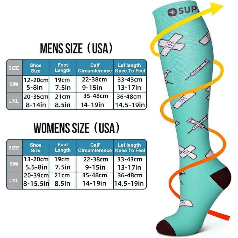 Compression Socks, 6 Pairs set Unisex Athletic Running Socks, Sports Socks for Running Jogging, Comfy Breathable Socks for Men & Women, Christmas Gift