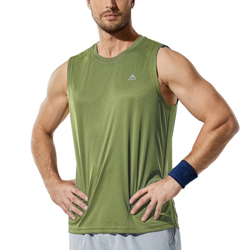 Haimont Men's Workout Tank Top Dry Fit UPF 50 Sleeveless Muscle Tee Shirts for Swim, Running, Hiking, Beach