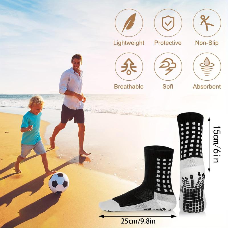 Non-slip Grip Socks, 4 Pairs Soft Breathable Sports Socks, Soccer Socks for Men, Ankle Socks, Grip Pads for Football Basketball Sports Grip Socks, Football Equipment, Boyfriend Gift, Summer Gift, Football Accessories,  Football Equipment