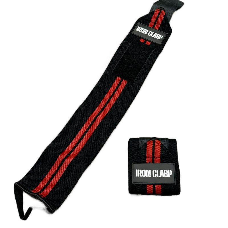 IRON CLASP Premium Weightlifting Thumbless Wrist Wraps (21”)